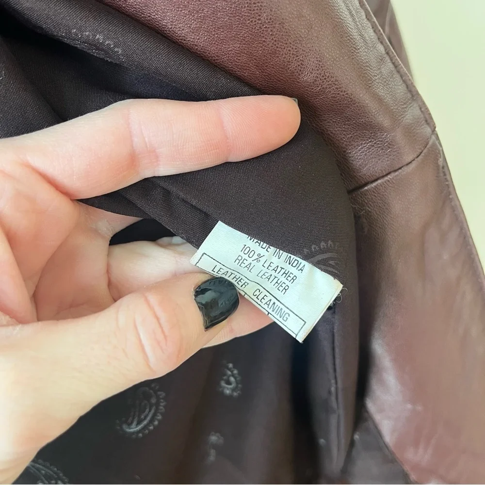 Vintage Real Leather Oversized Blazer Jacket | Brown | Size S grunge streetwear - Picture 4 of 12